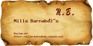 Milla Barnabás névjegykártya