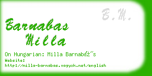 barnabas milla business card
